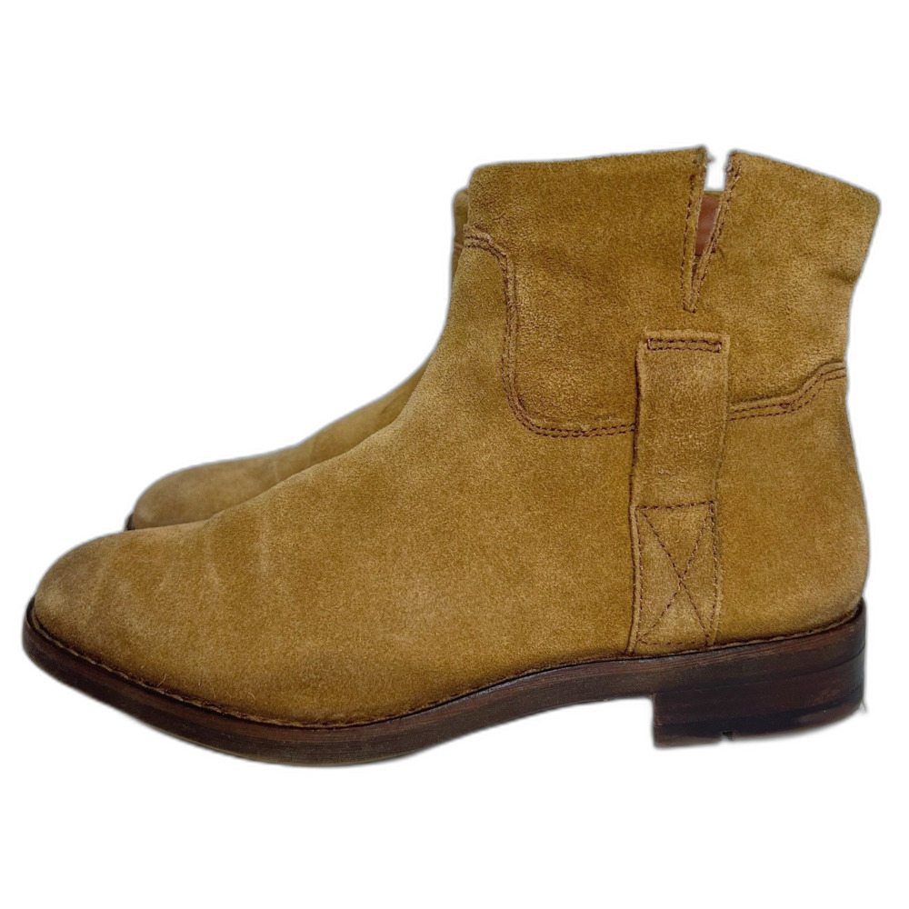 Franco Sarto Malina Tan Suede Ankle Boots Light Brown Booties Women's Size 7 - Picture 2 of 12